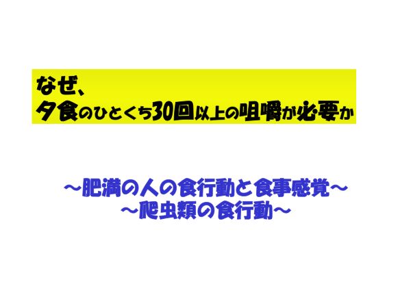 資料：なぜ、夕食のひとくち30回以上の咀嚼が必要か